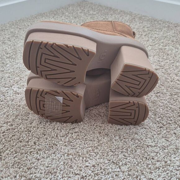 UGG Tan Ankle Boots with Platform Sole - Picture 7 of 8